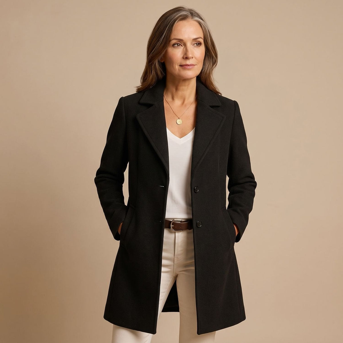Olivia | Women's Tailored Single-Breasted Wool Coat