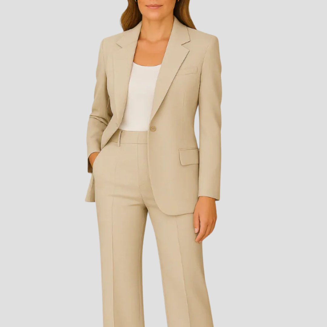Eleanor | Women's Tailored Single-Button Blazer Straight-Leg Pants Two-Piece Suit