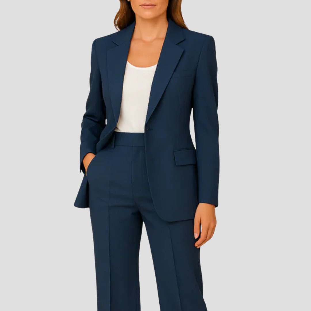 Eleanor | Women's Tailored Single-Button Blazer Straight-Leg Pants Two-Piece Suit