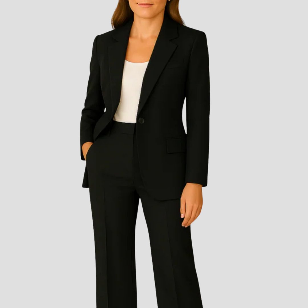 Eleanor | Women's Tailored Single-Button Blazer Straight-Leg Pants Two-Piece Suit