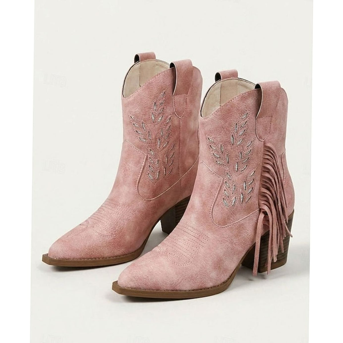 Emma | Women's Tasseled Western Cowboy Ankle Boots Block Heel