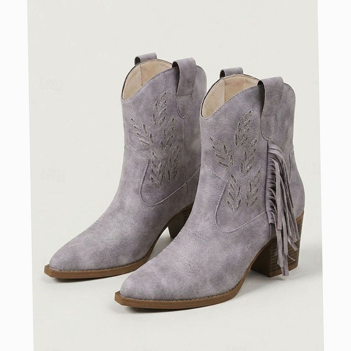 Emma | Women's Tasseled Western Cowboy Ankle Boots Block Heel