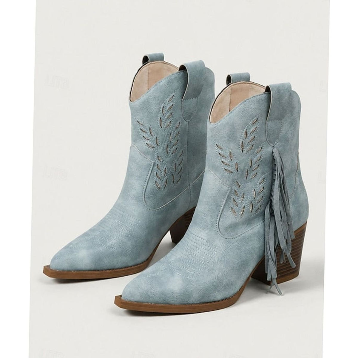 Emma | Women's Tasseled Western Cowboy Ankle Boots Block Heel