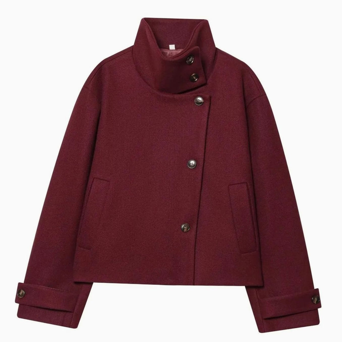 Camila | Women's Vintage High-Neck Stand Collar Wool-Blend Coat