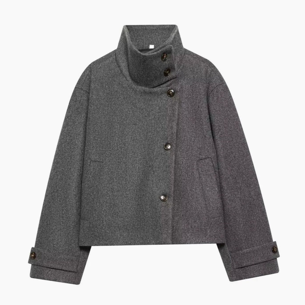 Camila | Women's Vintage High-Neck Stand Collar Wool-Blend Coat