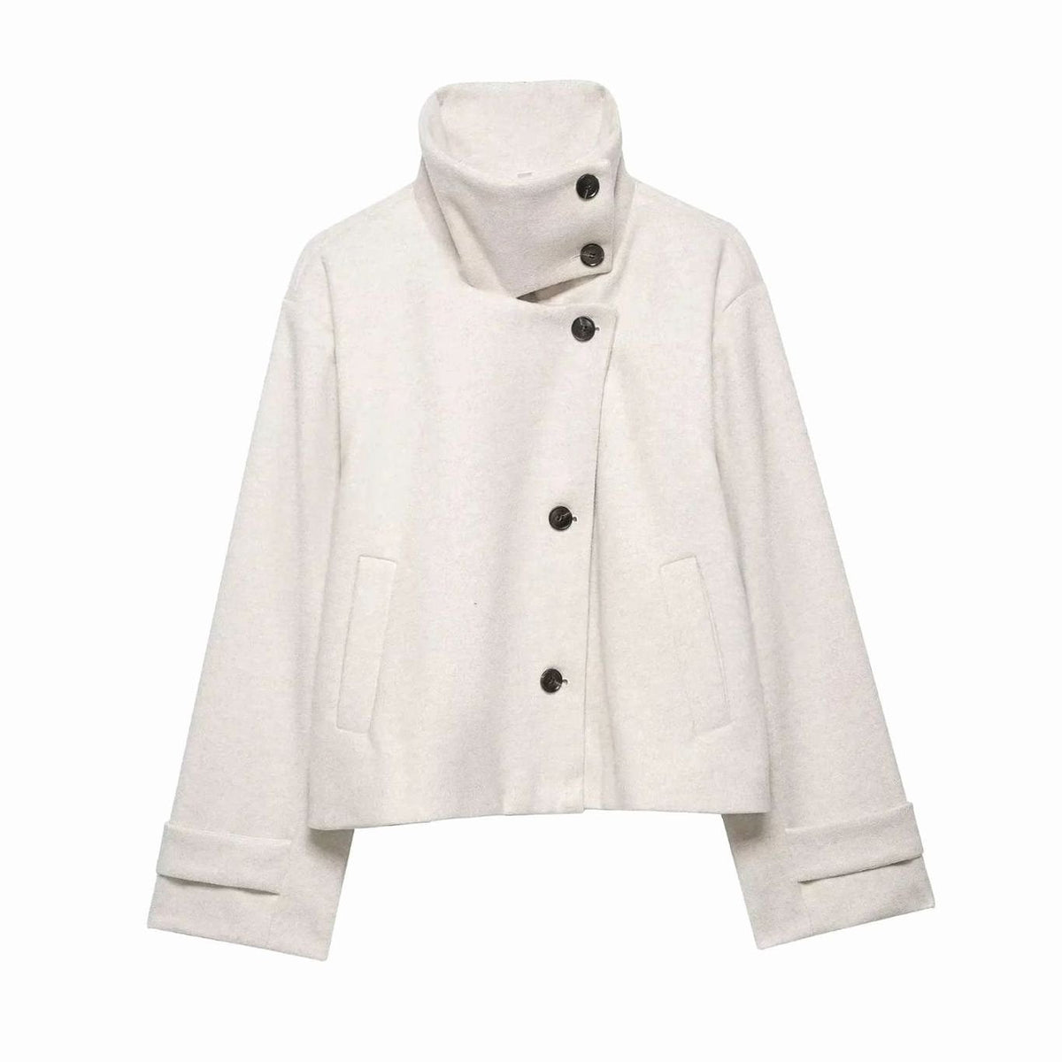 Camila | Women's Vintage High-Neck Stand Collar Wool-Blend Coat