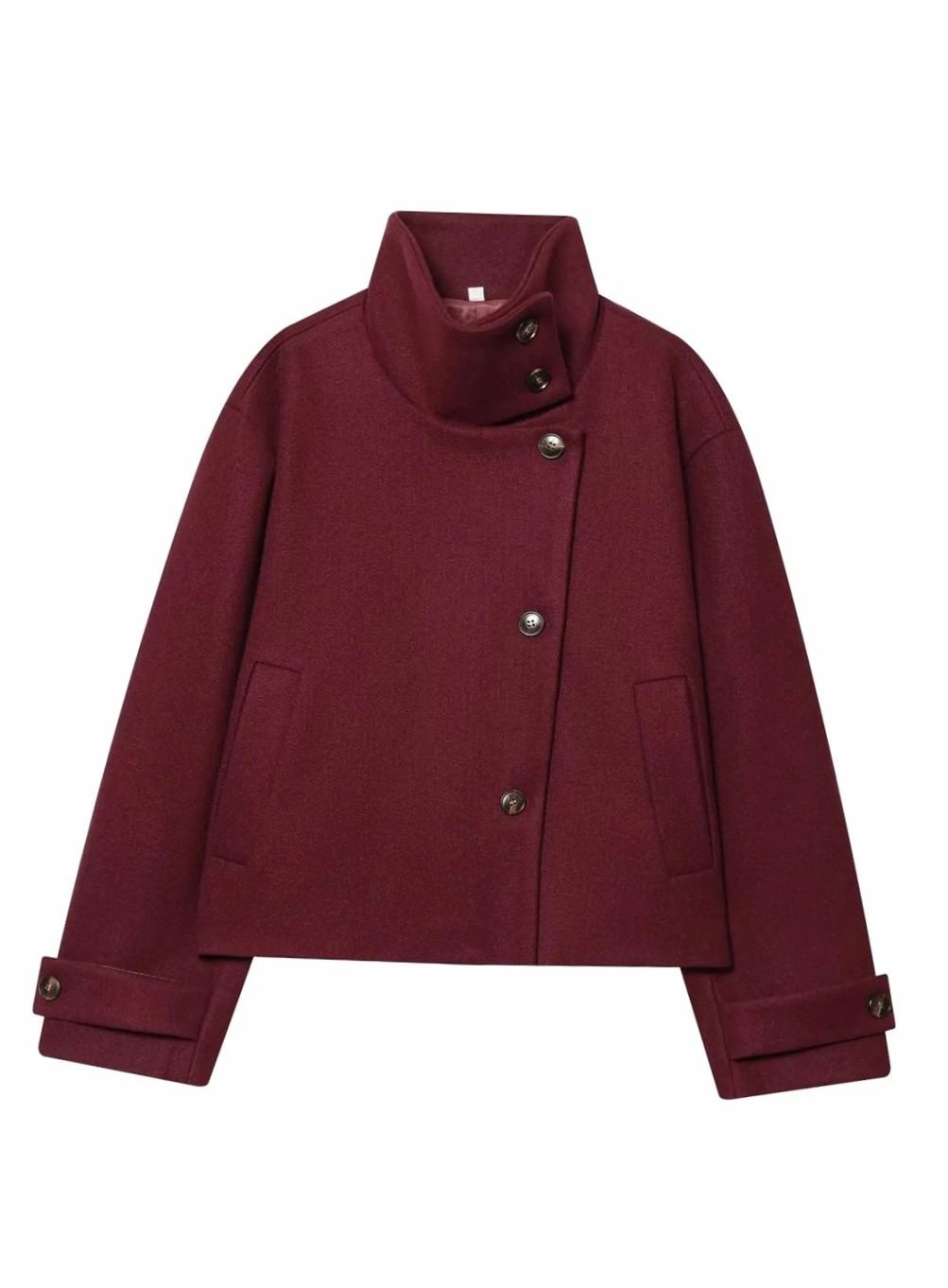 Camila | Women's Vintage High-Neck Stand Collar Wool-Blend Coat