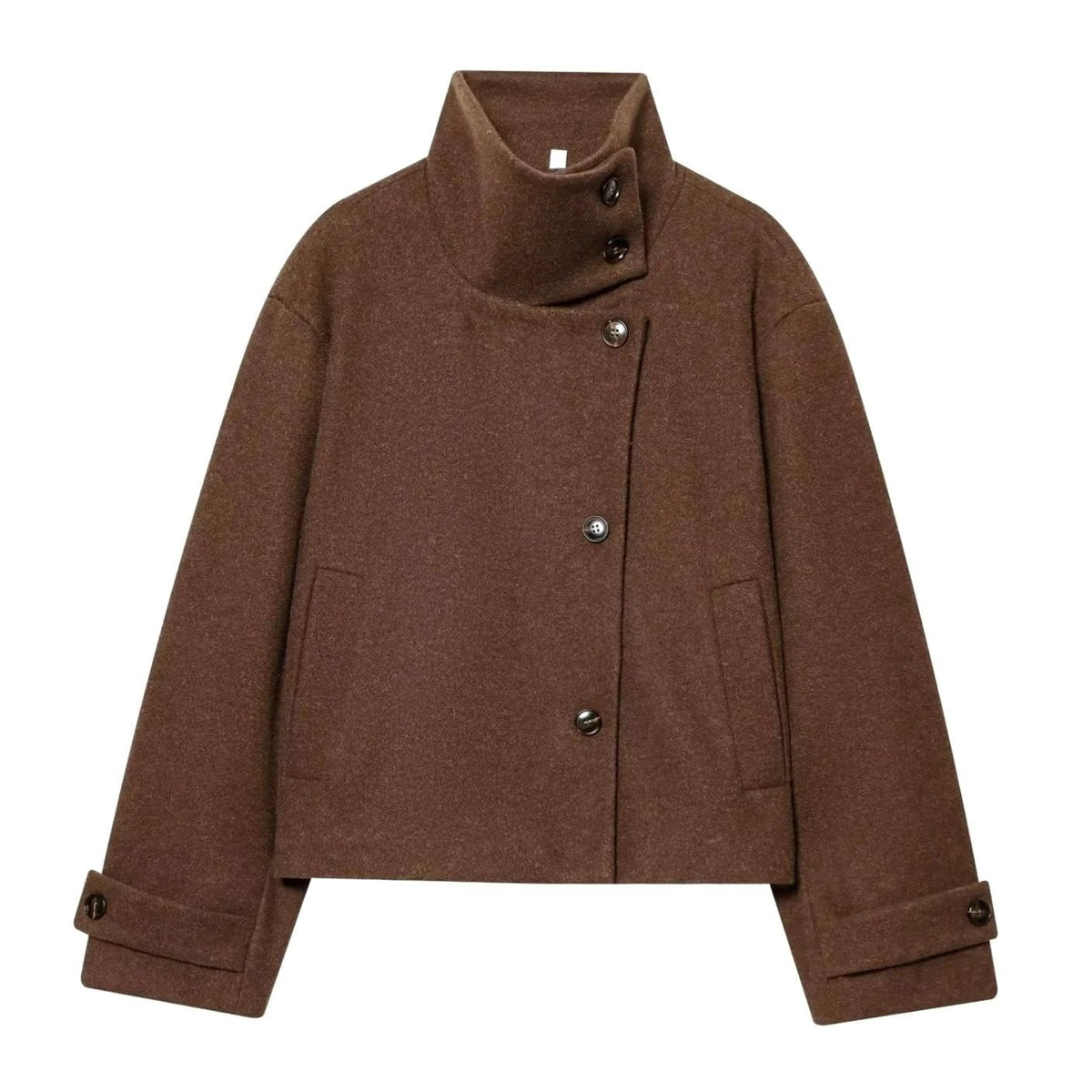 Camila | Women's Vintage High-Neck Stand Collar Wool-Blend Coat