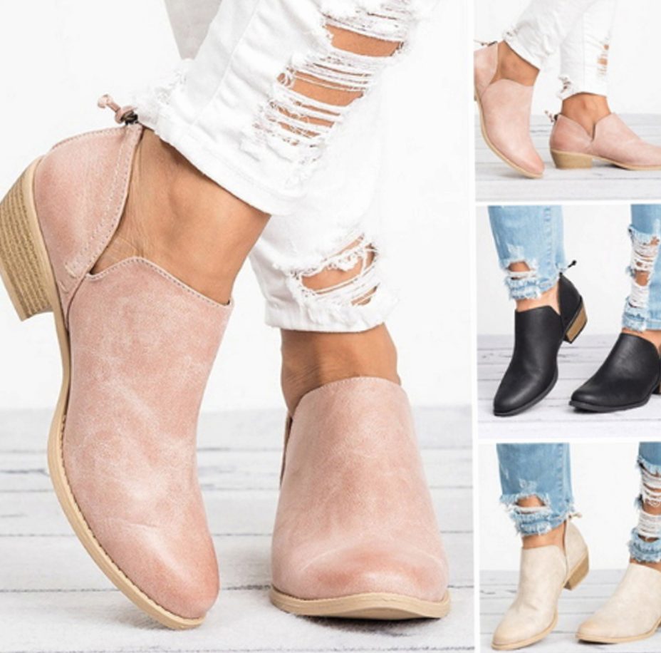 Eleanor | Women's Vintage Slip-On Block Heel Ankle Boots