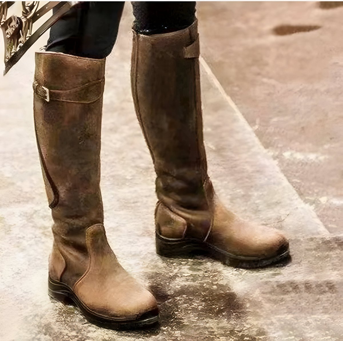 Scarlett | Women's Waterproof Leather Knee High Boots Buckle Riding