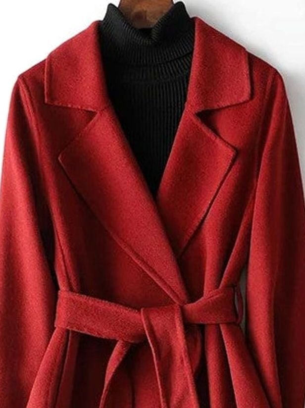 Isabella | Women's Wool Belted Wrap Coat A-Line Long Winter Coat